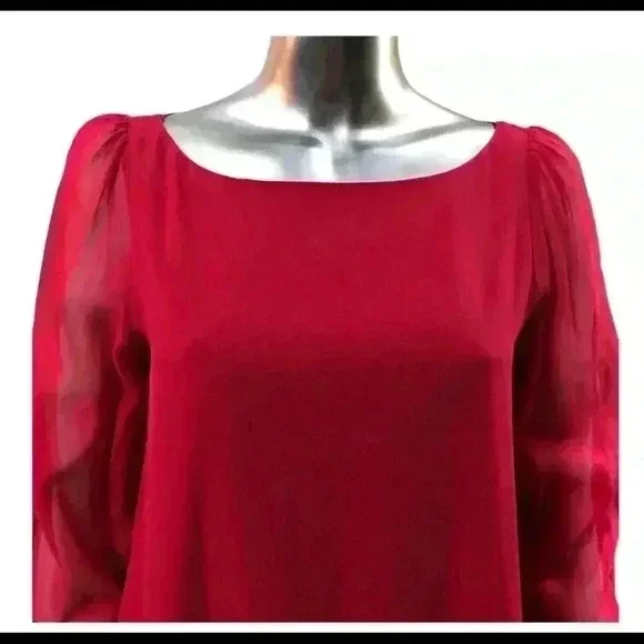 Guess by Marciano Sheath Red Dress Silk Red Dress Size Small - Picture 3 of 10